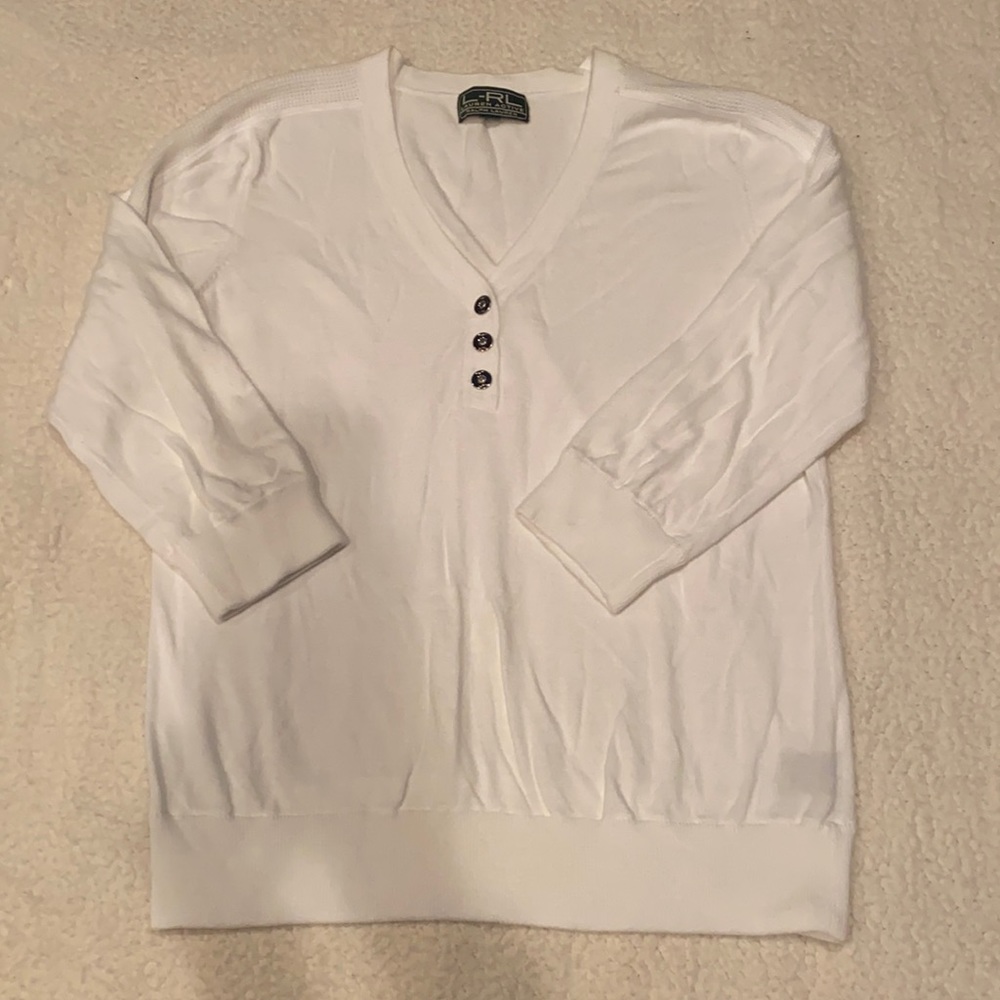 Lauren by Ralph Lauren, Size Medium, White Sweater